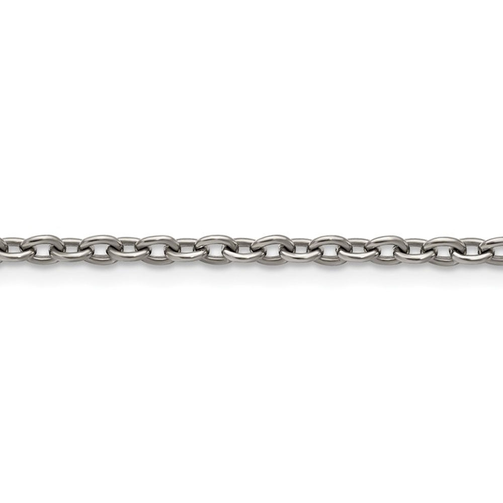 Alternate view of the 3.5mm Dark Gray Titanium Classic Polished Cable Chain Necklace by The Black Bow Jewelry Co.