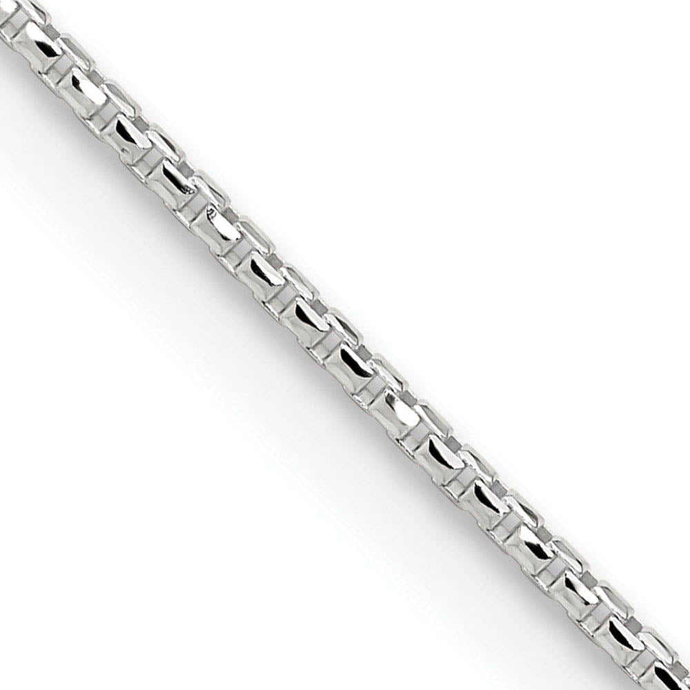 1.5mm Sterling Silver Diamond Cut Solid Round Box Chain Necklace, Item C10736 by The Black Bow Jewelry Co.