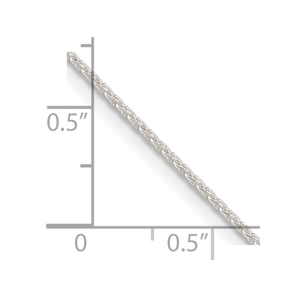 Alternate view of the 1mm Sterling Silver Diamond Cut Solid Round Spiga Chain Necklace by The Black Bow Jewelry Co.