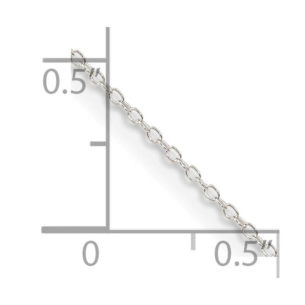 Alternate view of the 1mm, Sterling Silver Solid Cable Chain Necklace by The Black Bow Jewelry Co.