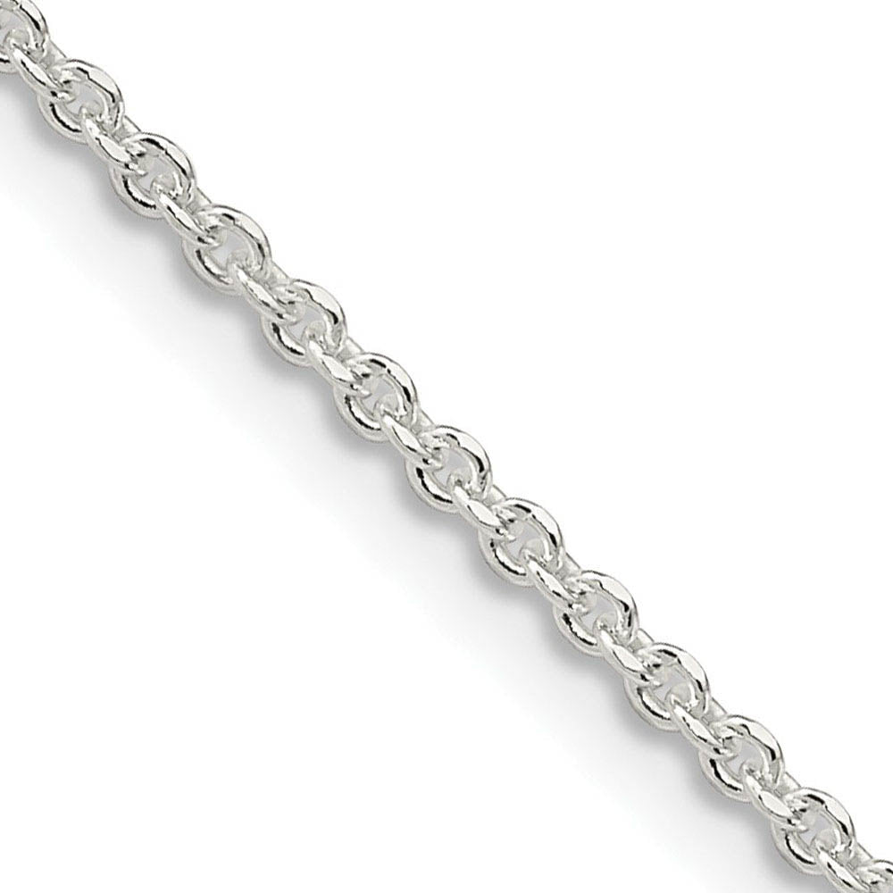 1.8mm Sterling Silver Solid Diamond Cut Cable Chain Necklace, Item C10743 by The Black Bow Jewelry Co.