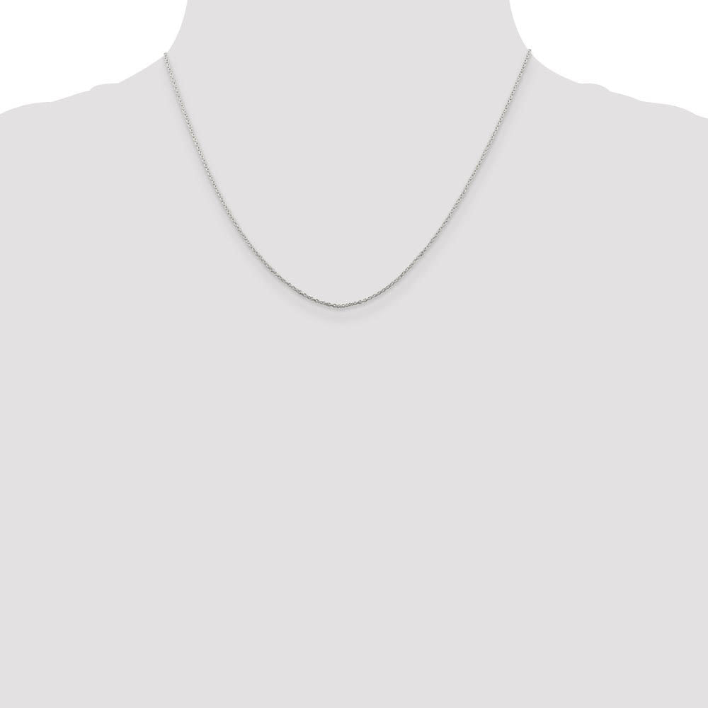 Alternate view of the 1mm Sterling Silver Classic Solid Cable Chain Necklace by The Black Bow Jewelry Co.
