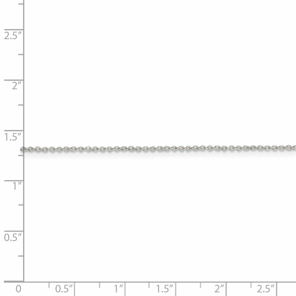 Alternate view of the 1mm Sterling Silver Classic Solid Cable Chain Necklace by The Black Bow Jewelry Co.