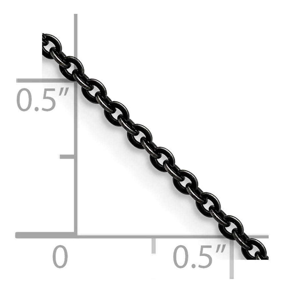 Alternate view of the 2.7mm Stainless Steel Antiqued Cable Chain Necklace by The Black Bow Jewelry Co.