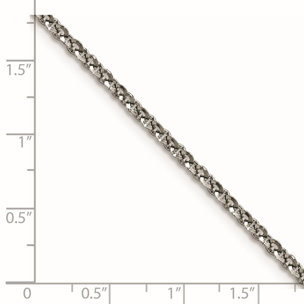 Alternate view of the 3.2mm Stainless Steel Polished Rolo Chain Necklace by The Black Bow Jewelry Co.