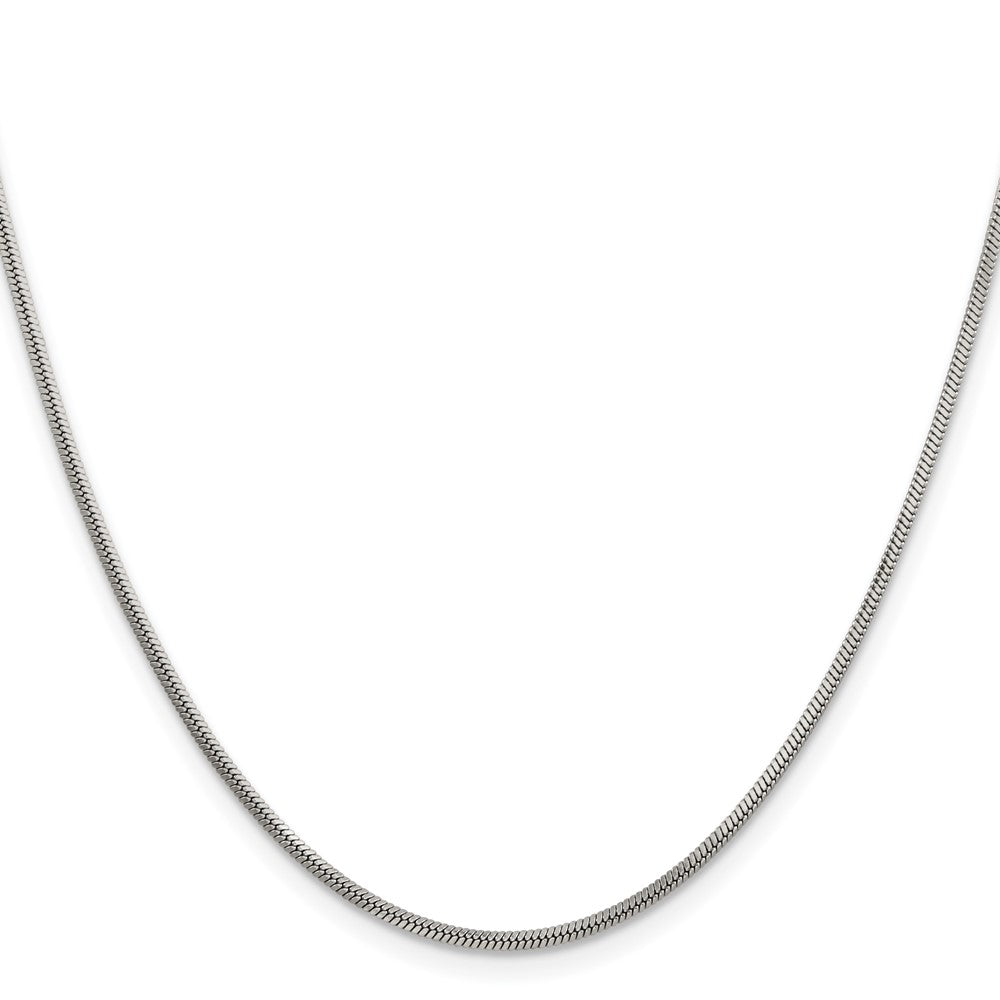 Alternate view of the 1.5mm Stainless Steel Polished Square Snake Chain Necklace by The Black Bow Jewelry Co.