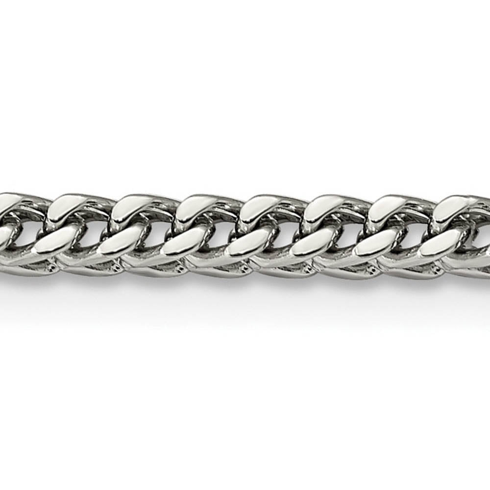 Alternate view of the 4mm Stainless Steel Franco Chain Necklace by The Black Bow Jewelry Co.