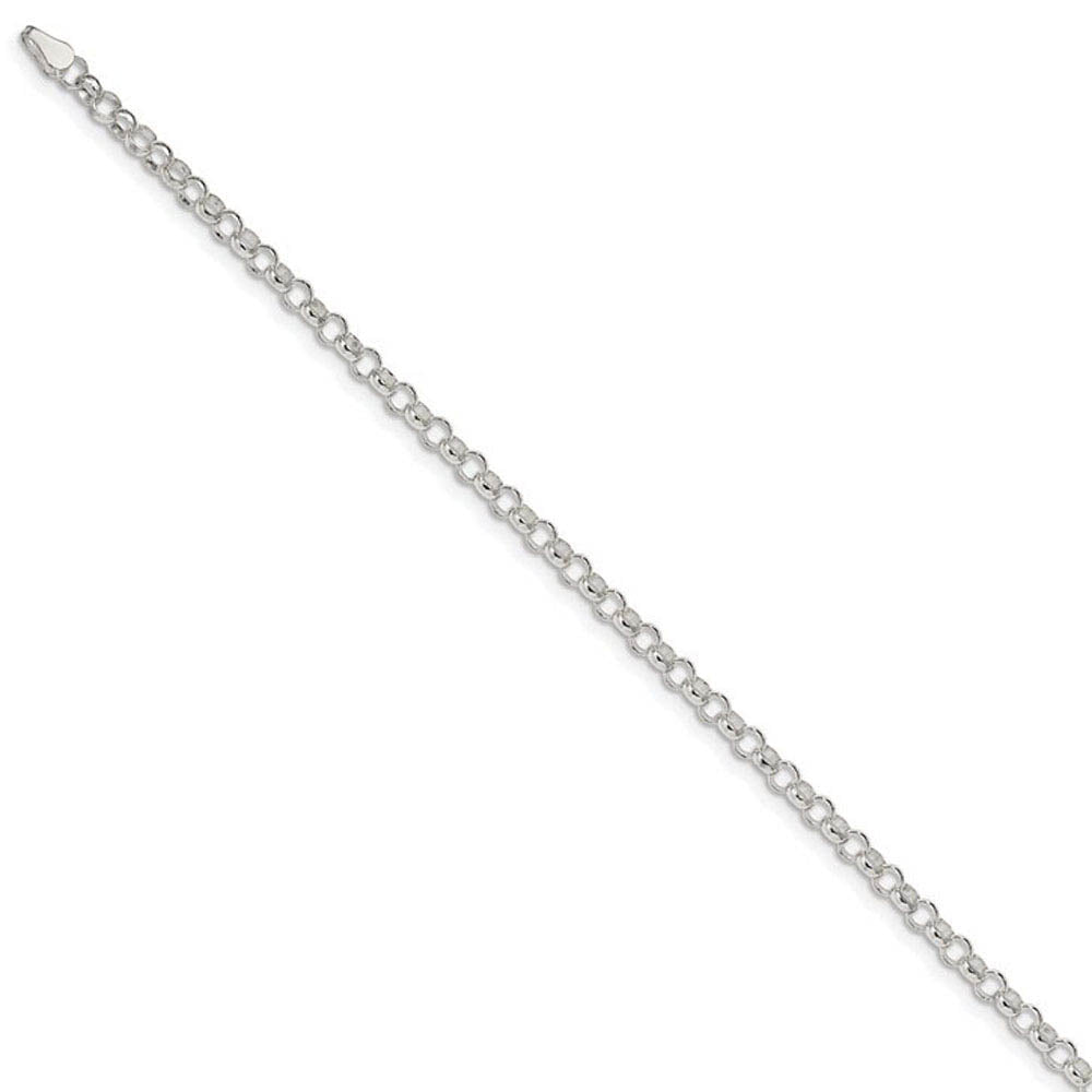 Alternate view of the 2.5mm Rhodium Plated Sterling Silver Solid Rolo Chain Necklace by The Black Bow Jewelry Co.