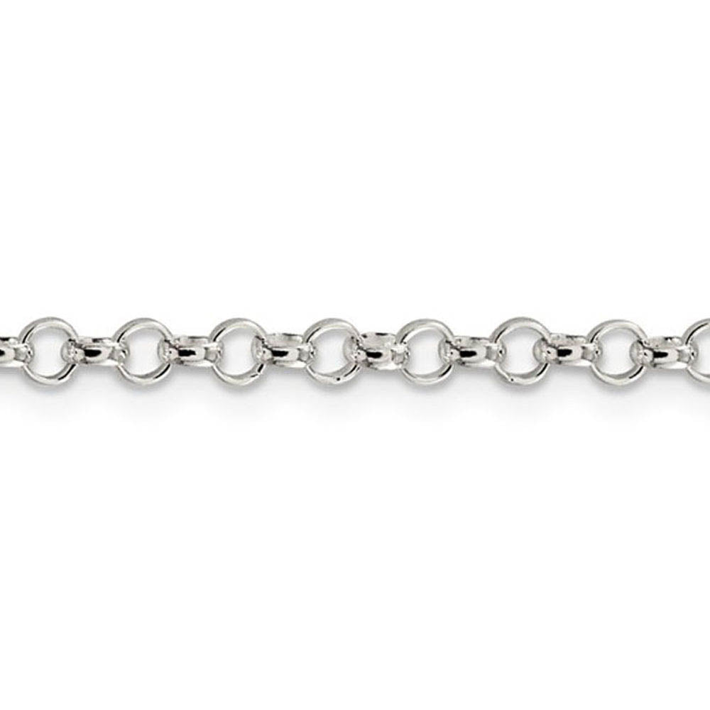 Alternate view of the 2.5mm Rhodium Plated Sterling Silver Solid Rolo Chain Necklace by The Black Bow Jewelry Co.