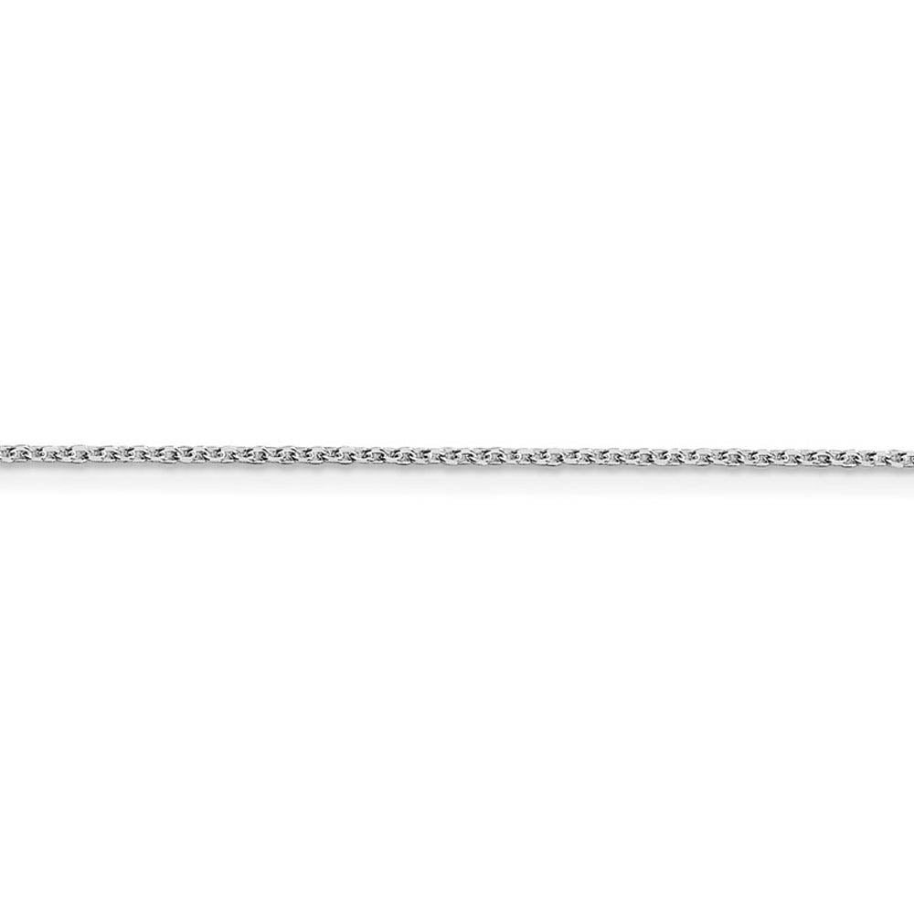 Alternate view of the 1.25mm Rhodium Plated Sterling Silver Solid D/C Cable Chain Necklace by The Black Bow Jewelry Co.