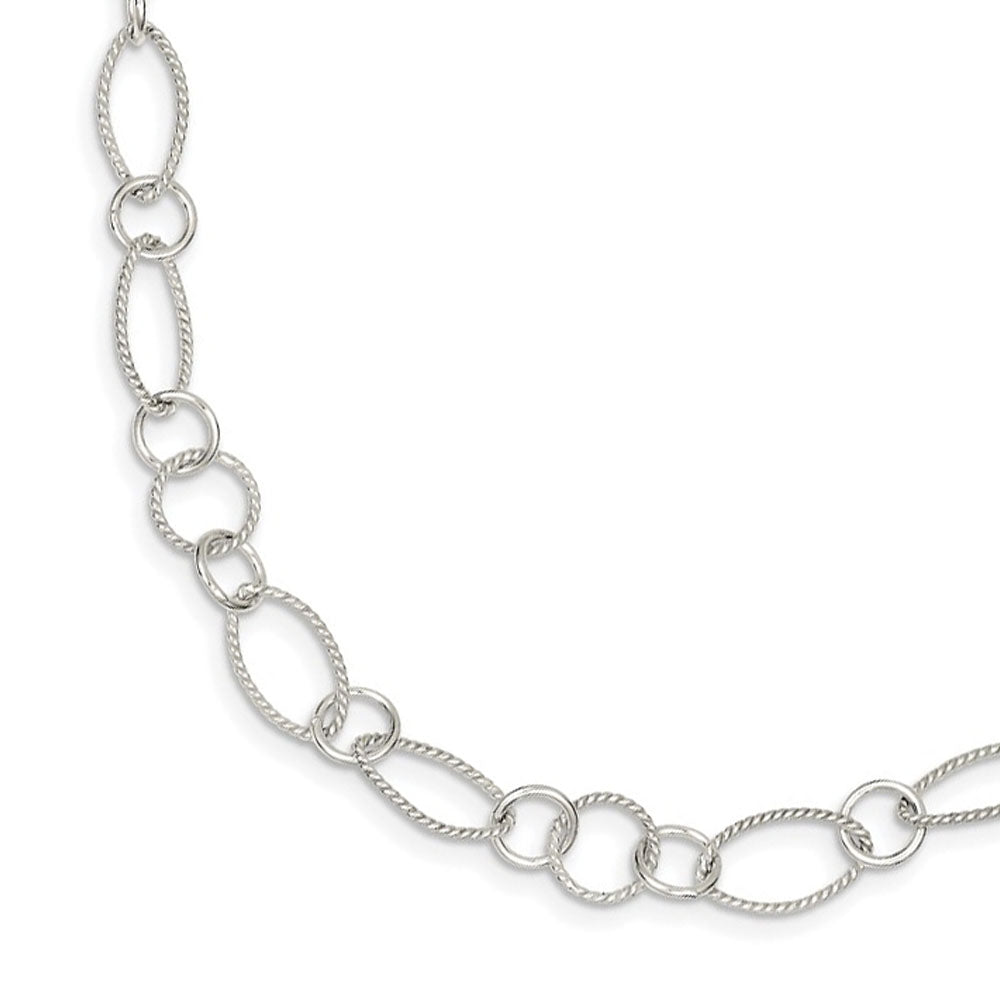 10mm Sterling Silver Fancy Solid Link Chain Necklace, Item C10786 by The Black Bow Jewelry Co.