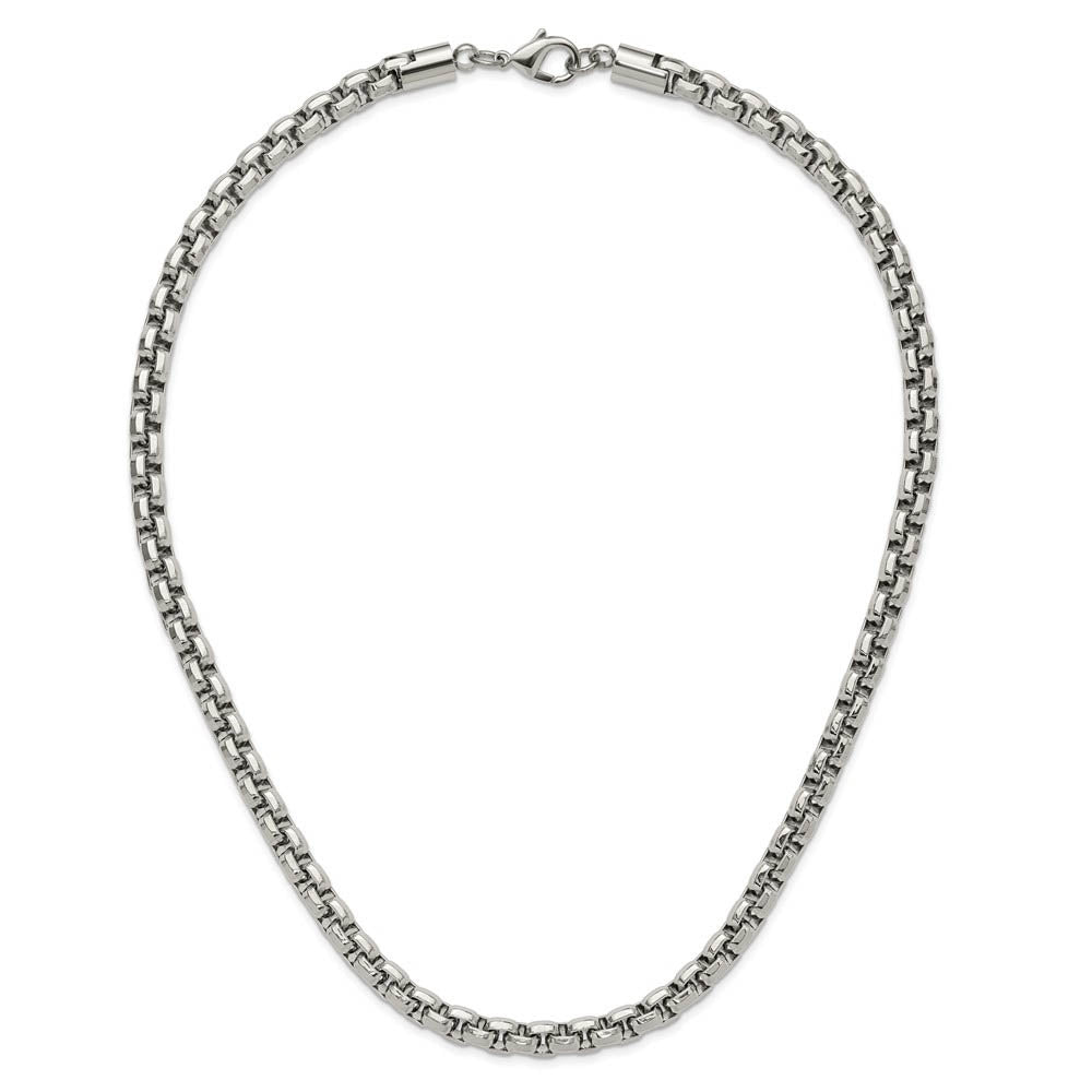 Alternate view of the Men's 8.25mm Stainless Steel Fancy Rolo Chain Necklace, 24 Inch by The Black Bow Jewelry Co.