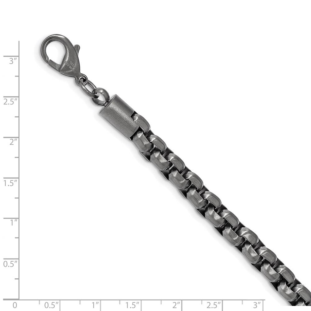 Alternate view of the Mens Stainless Steel Gunmetal Plated Fancy Box Chain Bracelet, 8.5 In by The Black Bow Jewelry Co.