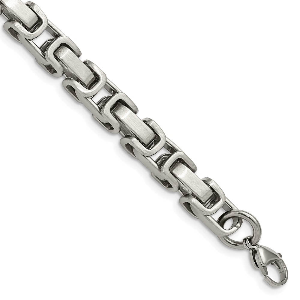 Men's 8mm Stainless Steel Fancy Link Chain Bracelet, 8.5 Inch, Item C10803-085 by The Black Bow Jewelry Co.