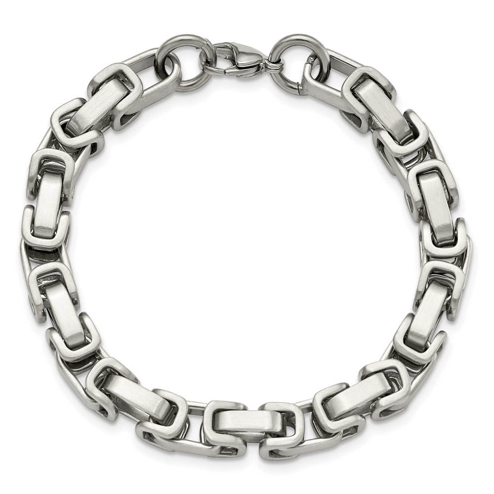 Alternate view of the Men's 8mm Stainless Steel Fancy Link Chain Bracelet, 8.5 Inch by The Black Bow Jewelry Co.