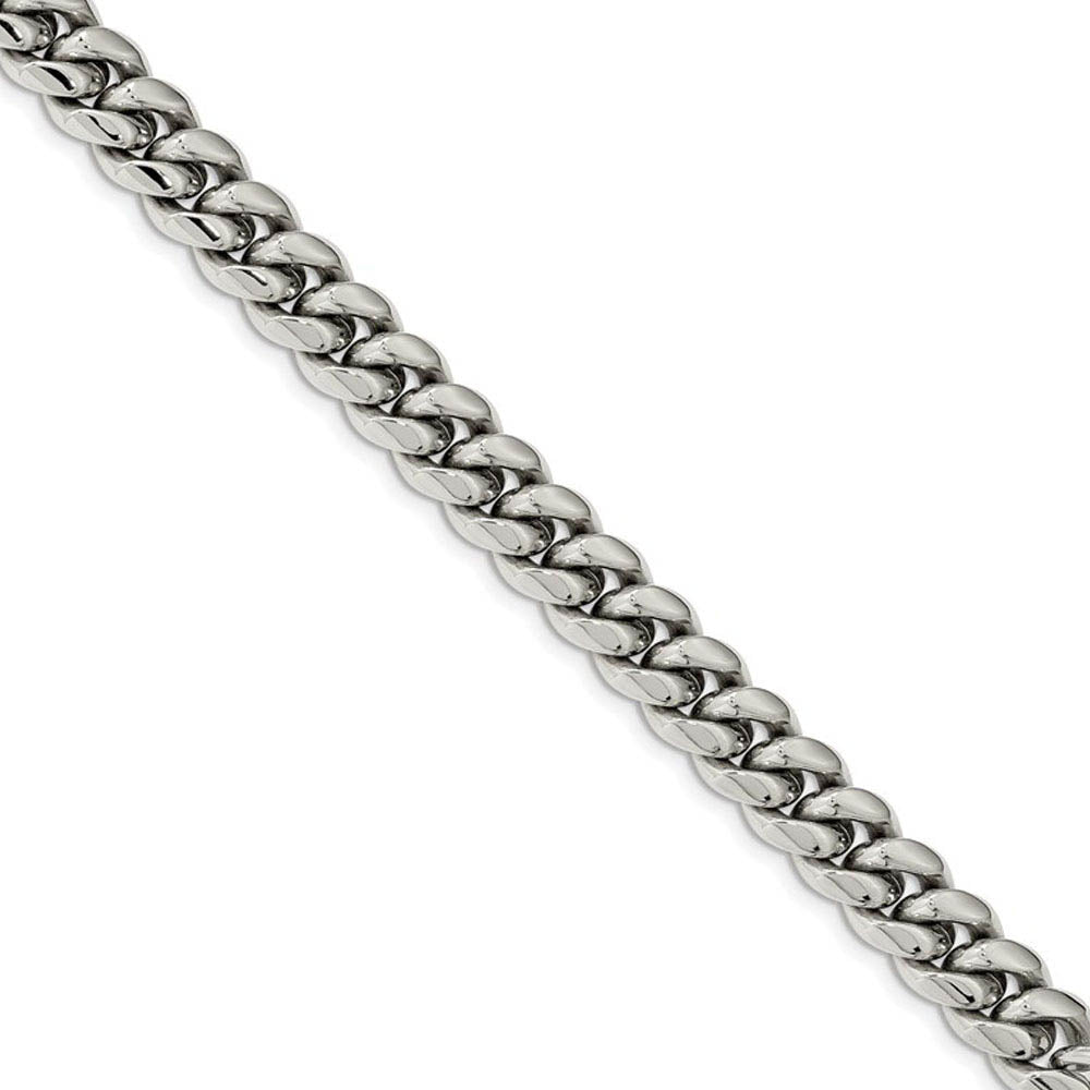 Men's 12mm Stainless Steel Polished Curb Chain Necklace, 24 Inch, Item C10811-24 by The Black Bow Jewelry Co.
