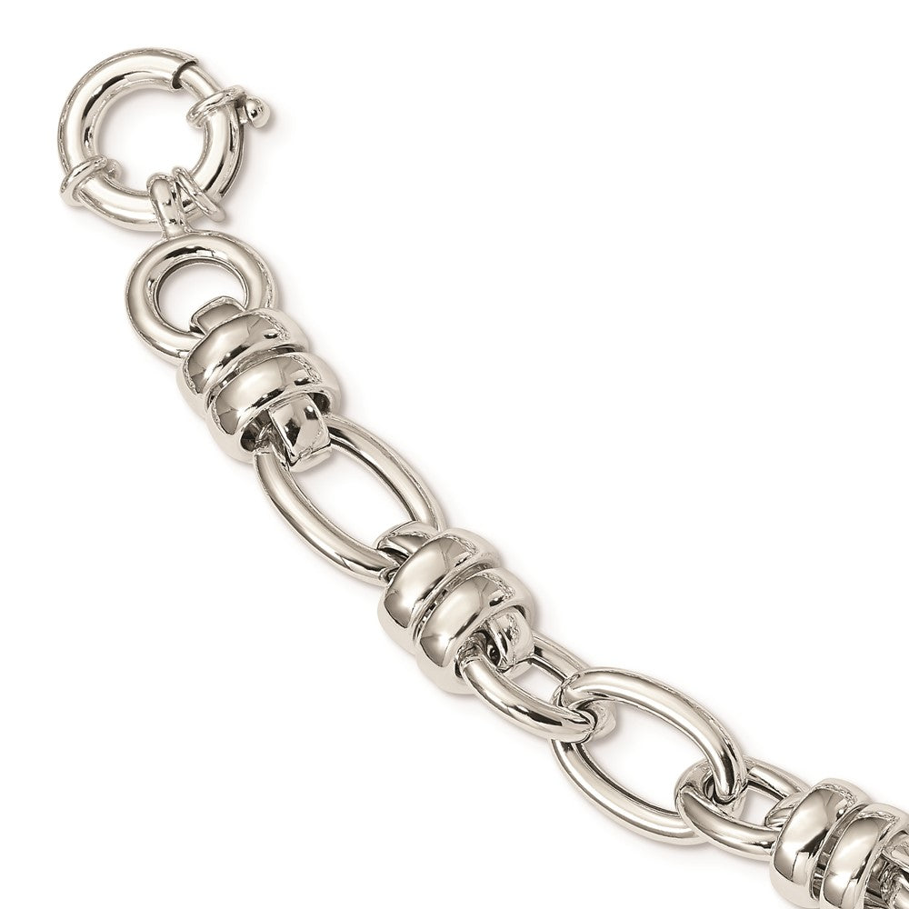 Alternate view of the 13.5mm Sterling Silver Hollow Fancy Link Chain Necklace, 19 Inch by The Black Bow Jewelry Co.