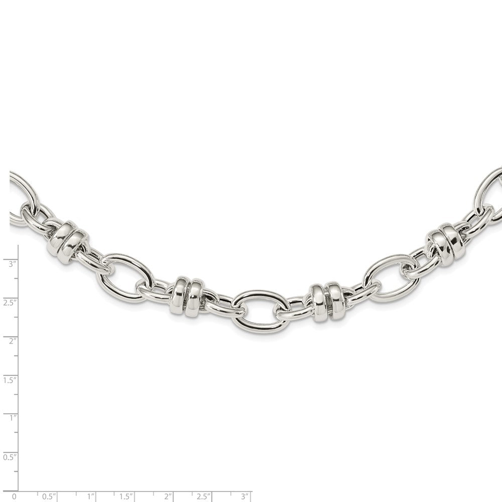 Alternate view of the 13.5mm Sterling Silver Hollow Fancy Link Chain Necklace, 19 Inch by The Black Bow Jewelry Co.