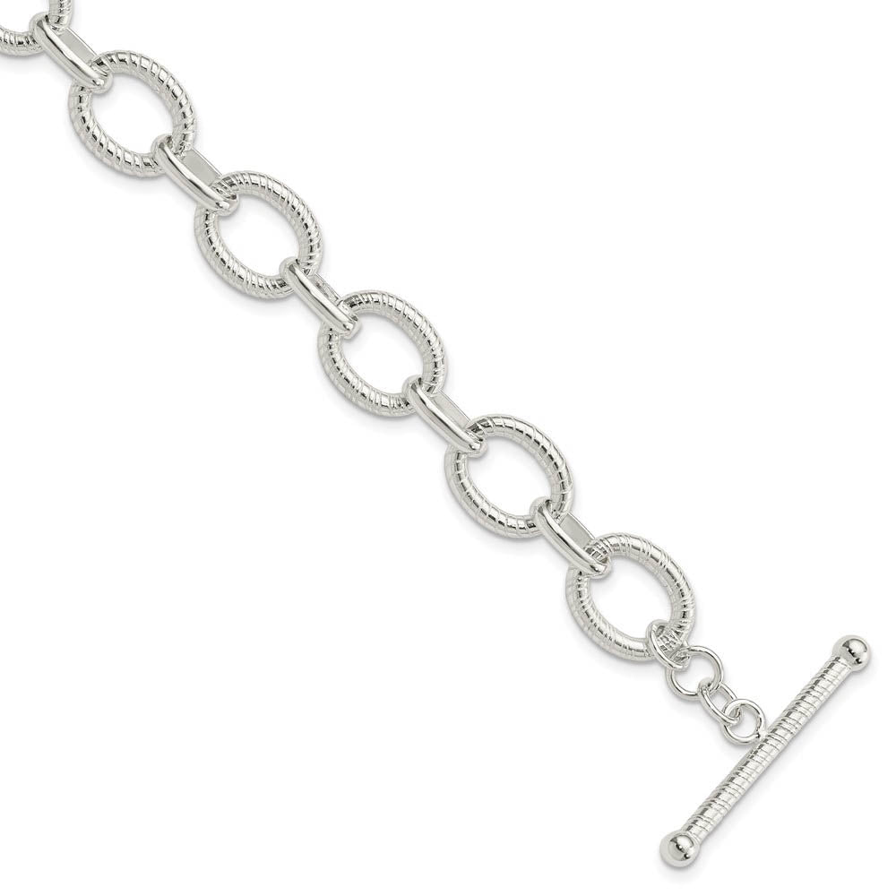 13mm Sterling Silver Solid Fancy Cable Chain Bracelet, 7.5 Inch, Item C10824-075 by The Black Bow Jewelry Co.