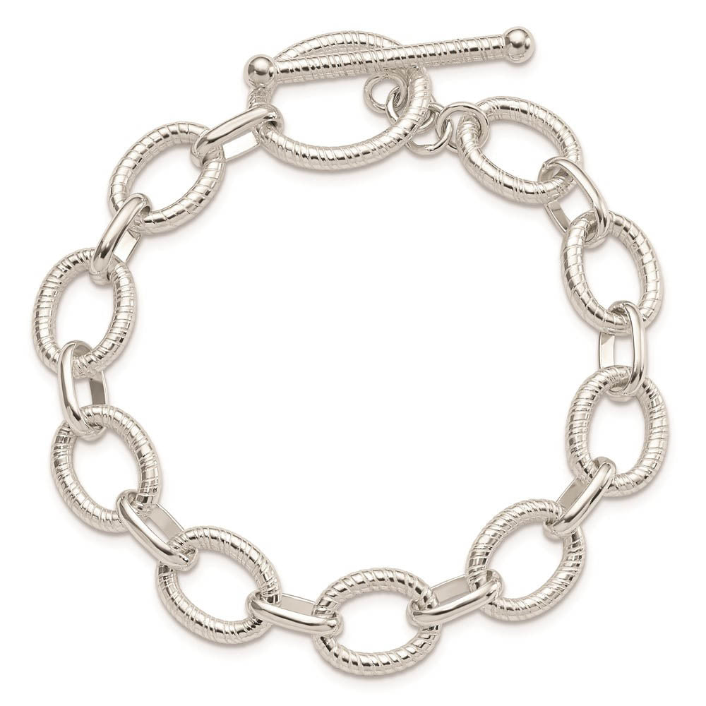 Alternate view of the 13mm Sterling Silver Solid Fancy Cable Chain Bracelet, 7.5 Inch by The Black Bow Jewelry Co.