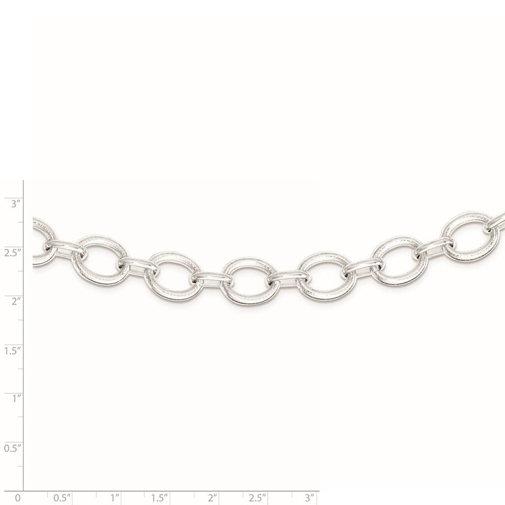 Alternate view of the 13mm Sterling Silver Solid Fancy Cable Chain Necklace, 18 Inch by The Black Bow Jewelry Co.