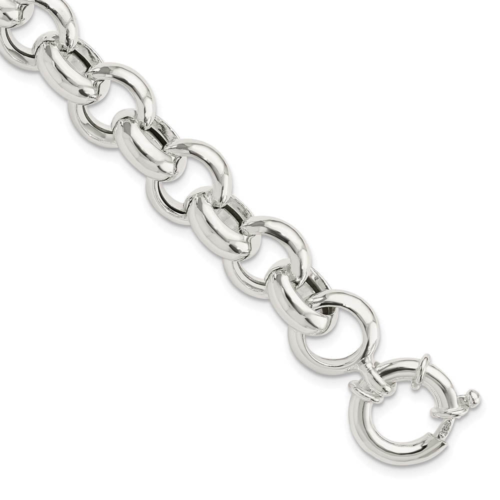 11.5mm Sterling Silver Hollow Rolo Chain Bracelet, 8 Inch, Item C10831-08 by The Black Bow Jewelry Co.