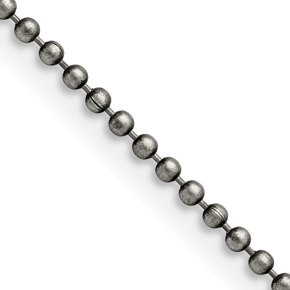 2mm Stainless Steel Antiqued Ball Chain Necklace, Item C10846 by The Black Bow Jewelry Co.