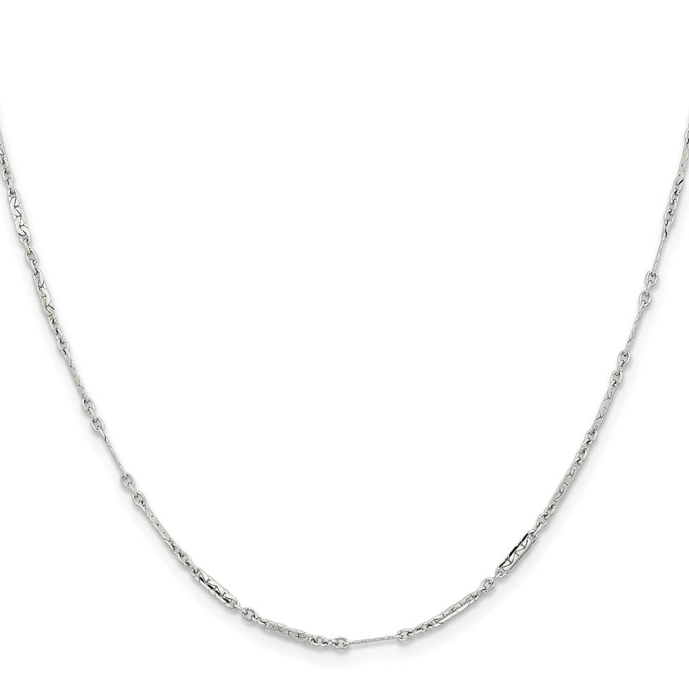 Alternate view of the 1.8mm Stainless Steel Polished Fancy Link Chain Necklace by The Black Bow Jewelry Co.