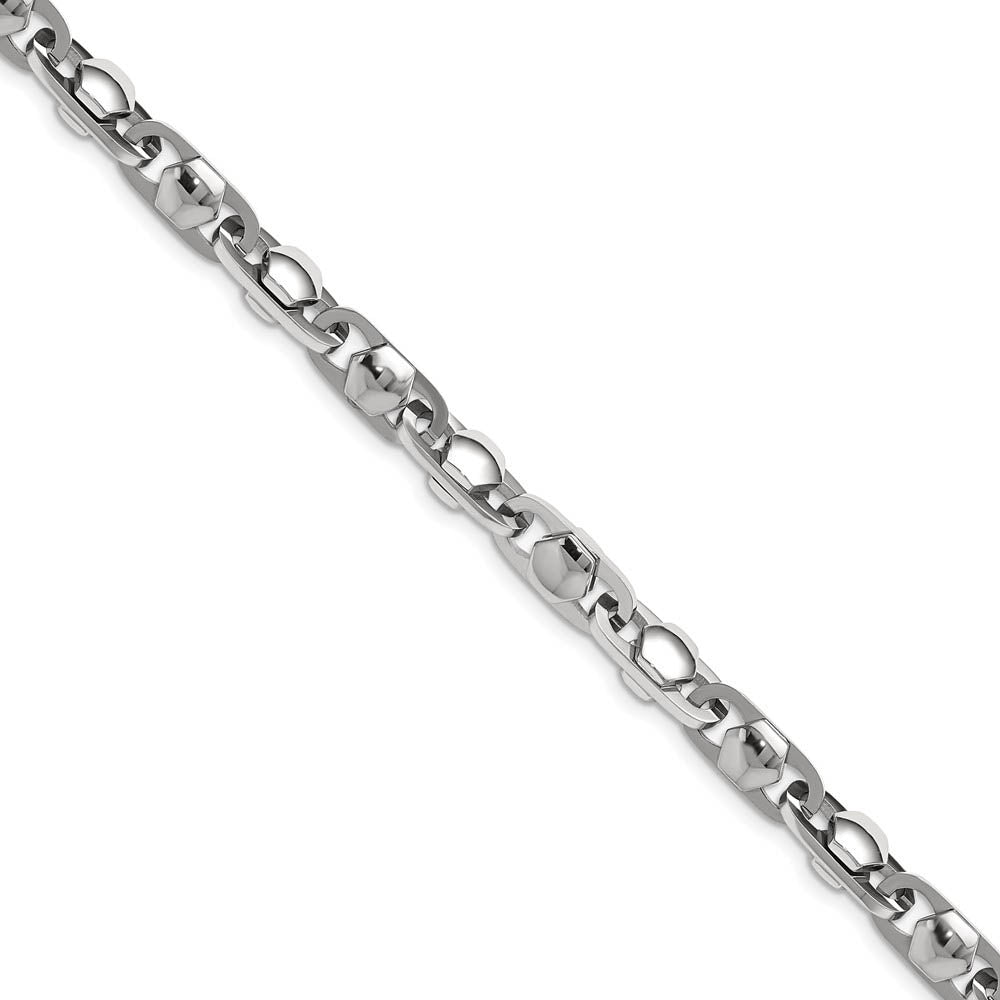 Alternate view of the Men's 6.5mm Stainless Steel Fancy Cable Chain Necklace, 24 Inch by The Black Bow Jewelry Co.