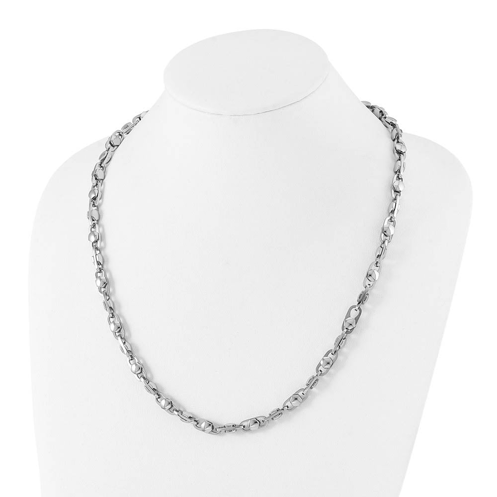 Alternate view of the Men's 6.5mm Stainless Steel Fancy Cable Chain Necklace, 24 Inch by The Black Bow Jewelry Co.