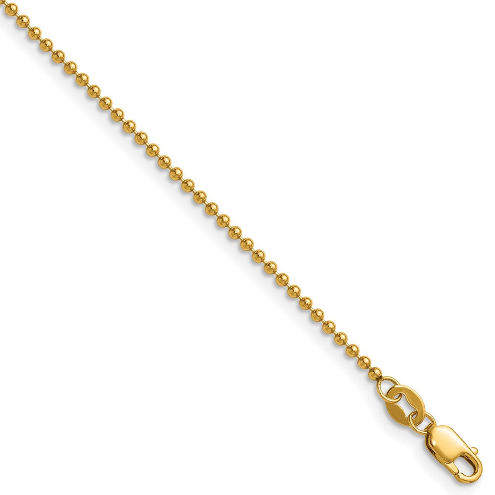 1/20 14K Gold Filled 1.5mm Solid Bead Chain Necklace, Item C10868 by The Black Bow Jewelry Co.