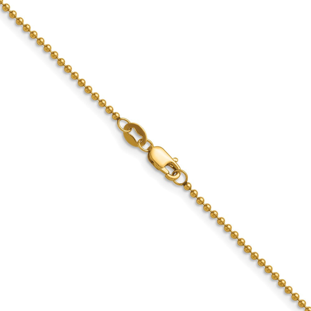 Alternate view of the 1/20 14K Gold Filled 1.5mm Solid Bead Chain Necklace by The Black Bow Jewelry Co.