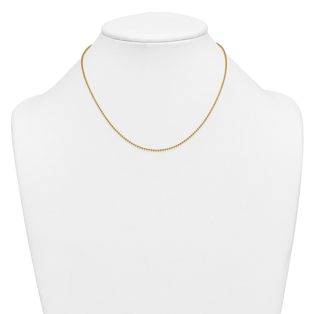 Alternate view of the 1/20 14K Gold Filled 1.5mm Solid Bead Chain Necklace by The Black Bow Jewelry Co.