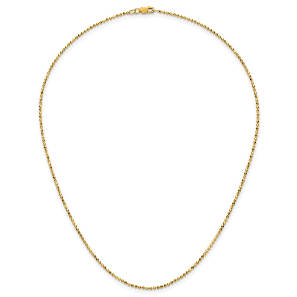 Alternate view of the 1/20 14K Gold Filled 1.5mm Solid Bead Chain Necklace by The Black Bow Jewelry Co.