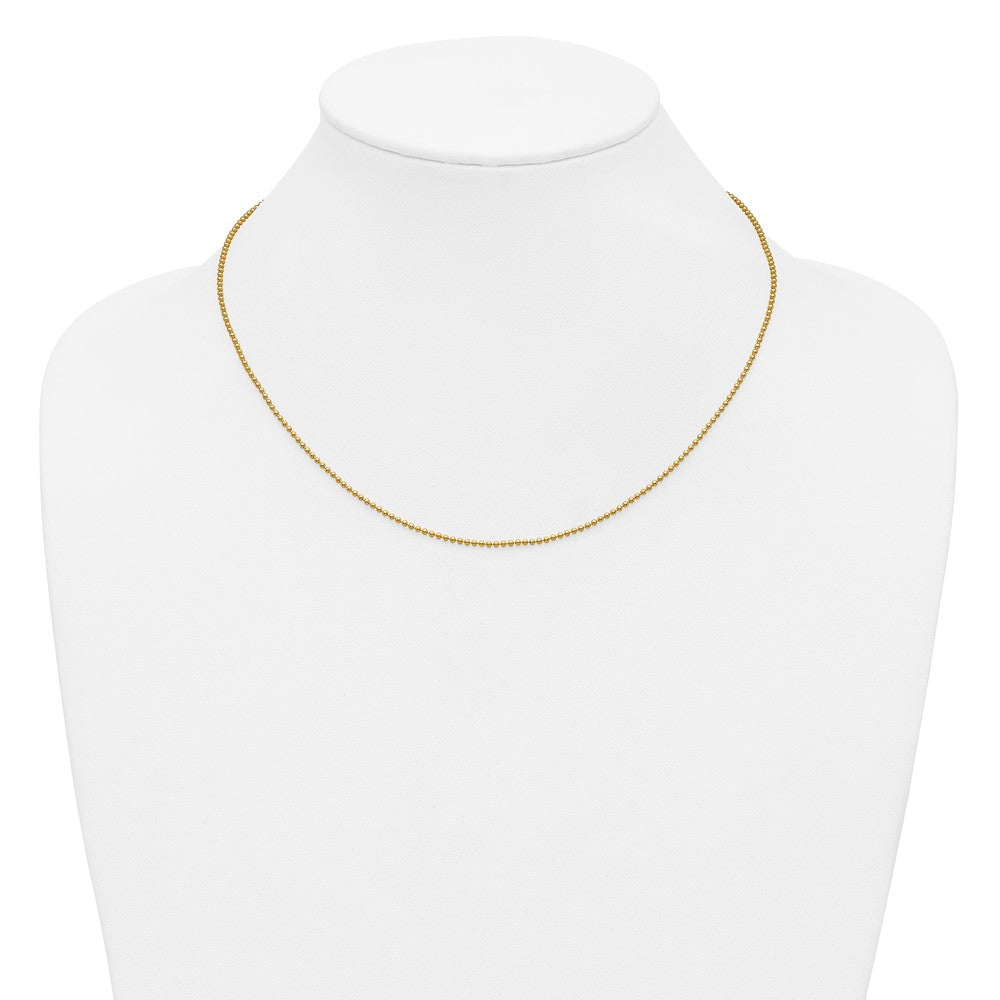 Alternate view of the 1/20 14K Gold Filled 1.5mm Solid Bead Chain Necklace, 18 Inch by The Black Bow Jewelry Co.