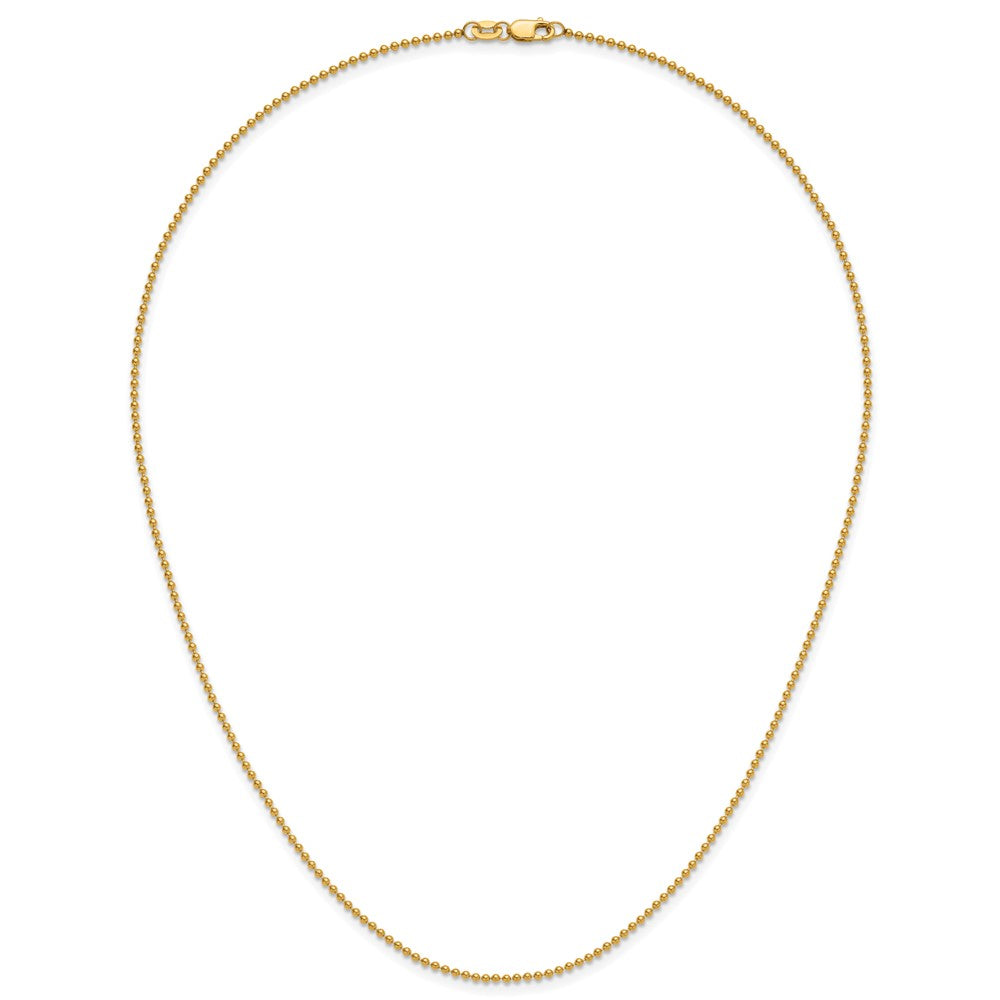 Alternate view of the 1/20 14K Gold Filled 1.5mm Solid Bead Chain Necklace, 18 Inch by The Black Bow Jewelry Co.