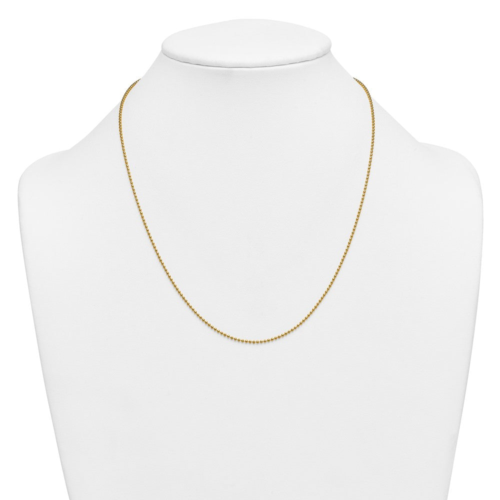 Alternate view of the 1/20 14K Gold Filled 1.5mm Solid Bead Chain Necklace, 20 Inch by The Black Bow Jewelry Co.