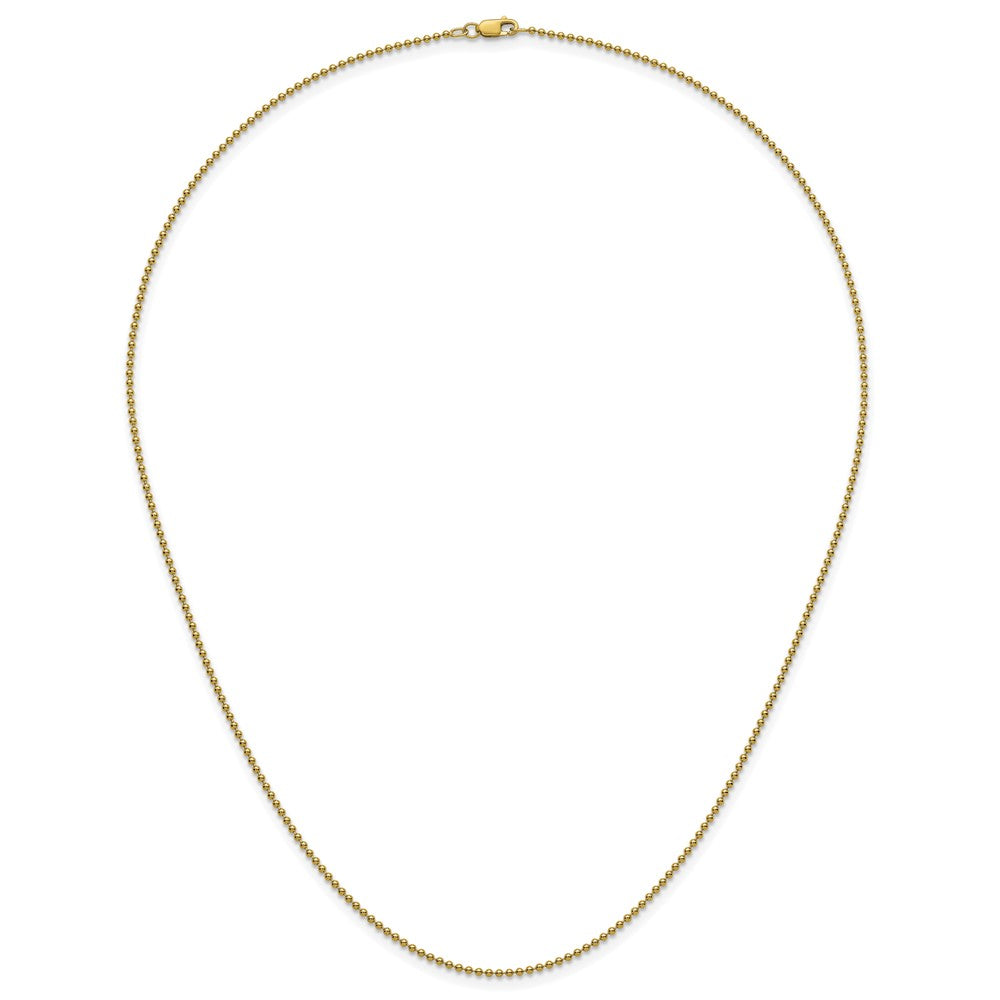 Alternate view of the 1/20 14K Gold Filled 1.5mm Solid Bead Chain Necklace, 20 Inch by The Black Bow Jewelry Co.