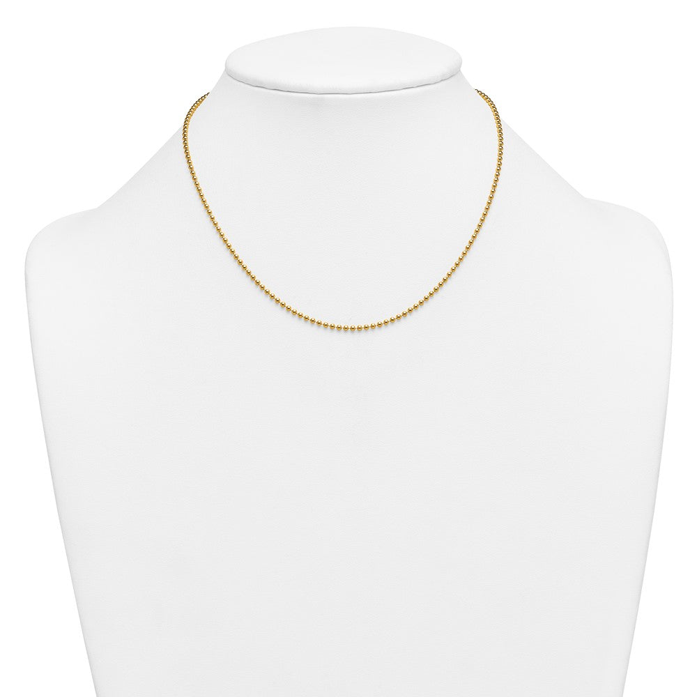 Alternate view of the 1/20 14K Gold Filled 2mm Solid Bead Chain Necklace by The Black Bow Jewelry Co.
