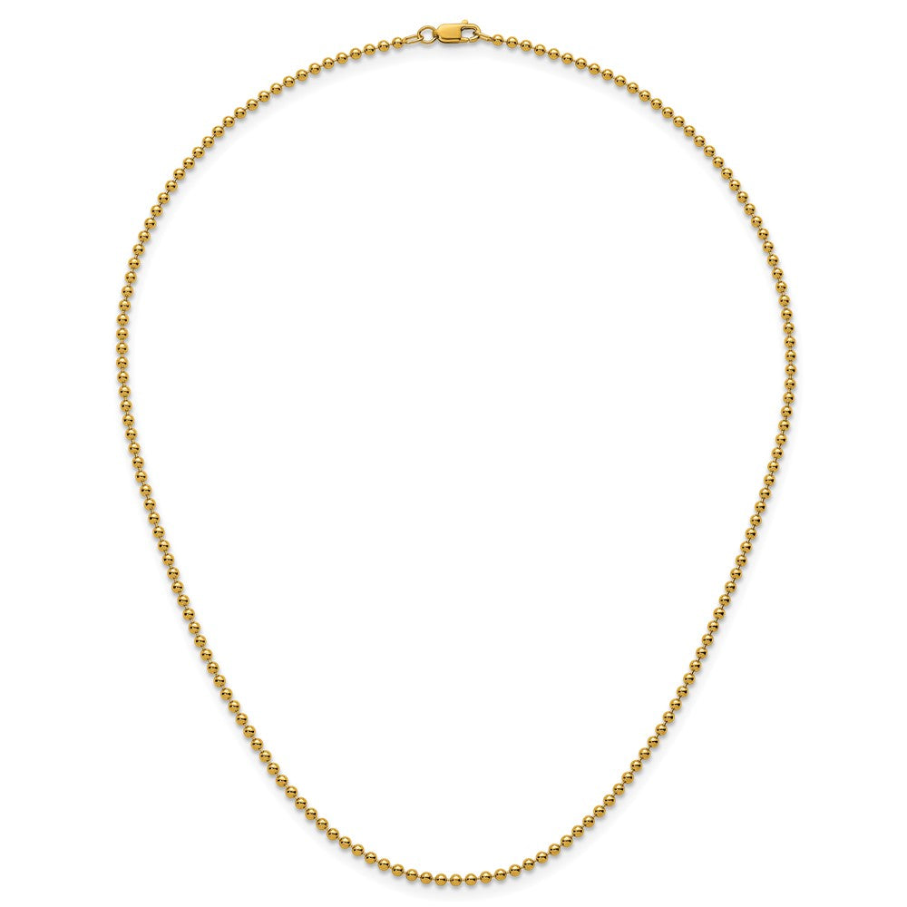 Alternate view of the 1/20 14K Gold Filled 2mm Solid Bead Chain Necklace, 16 Inch by The Black Bow Jewelry Co.
