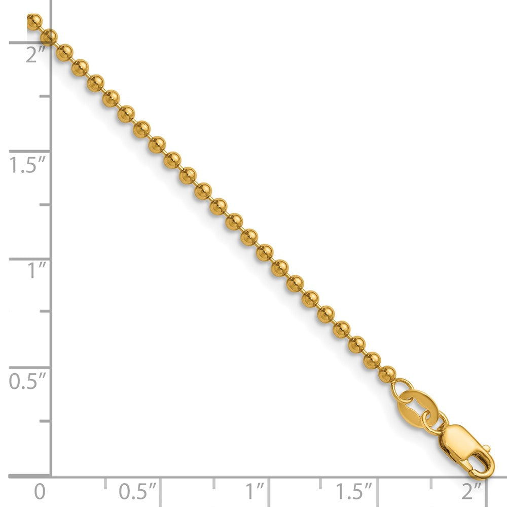 Alternate view of the 1/20 14K Gold Filled 2mm Solid Bead Chain Necklace by The Black Bow Jewelry Co.
