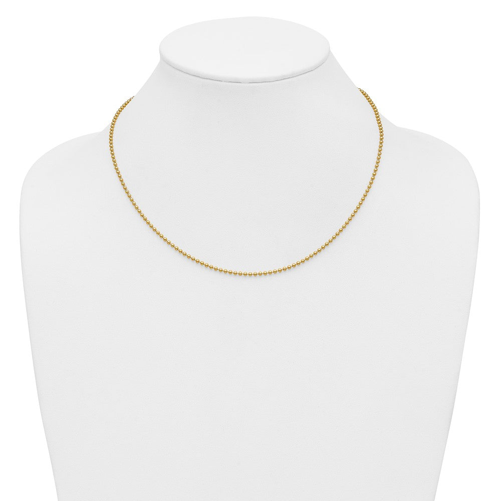 Alternate view of the 1/20 14K Gold Filled 2mm Solid Bead Chain Necklace, 18 Inch by The Black Bow Jewelry Co.