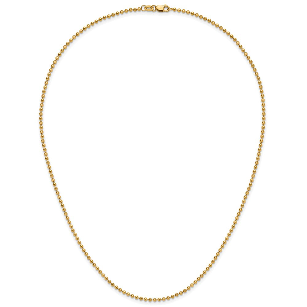 Alternate view of the 1/20 14K Gold Filled 2mm Solid Bead Chain Necklace, 18 Inch by The Black Bow Jewelry Co.