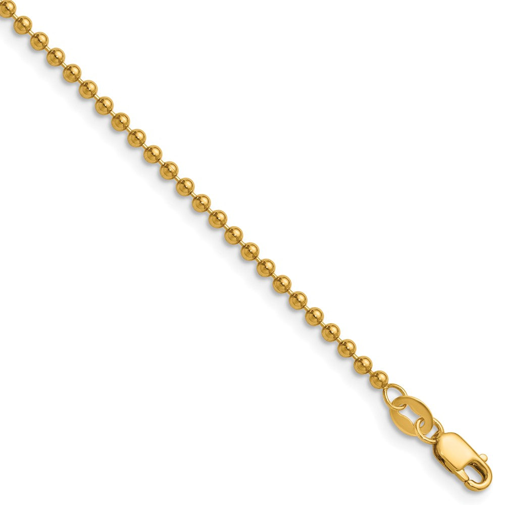 1/20 14K Gold Filled 2mm Solid Bead Chain Necklace