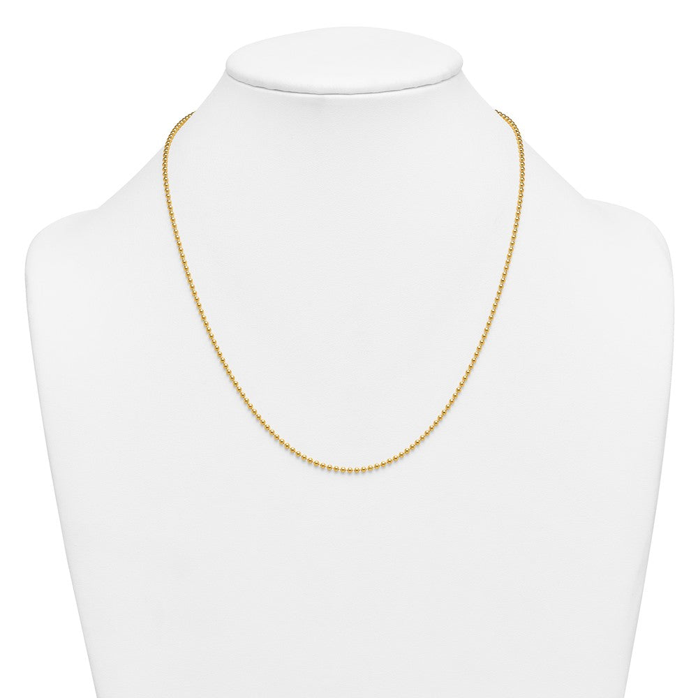 Alternate view of the 1/20 14K Gold Filled 2mm Solid Bead Chain Necklace, 20 Inch by The Black Bow Jewelry Co.
