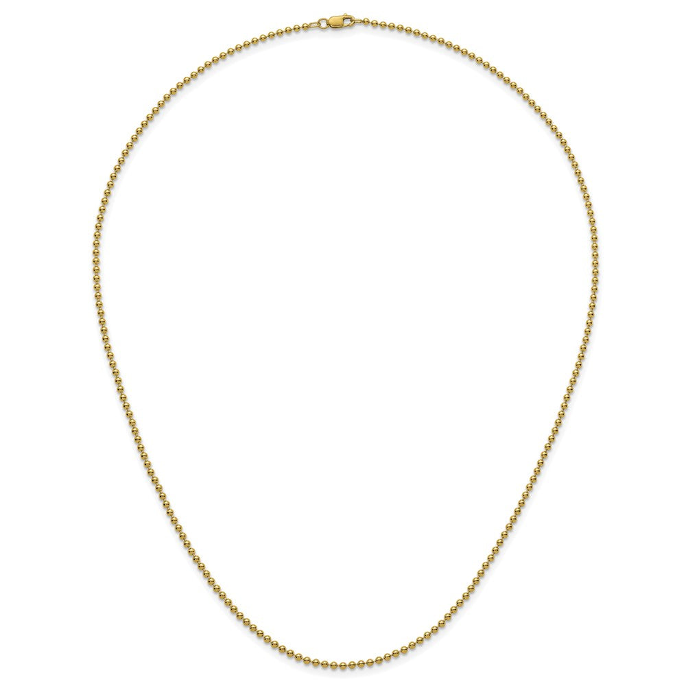 Alternate view of the 1/20 14K Gold Filled 2mm Solid Bead Chain Necklace, 20 Inch by The Black Bow Jewelry Co.