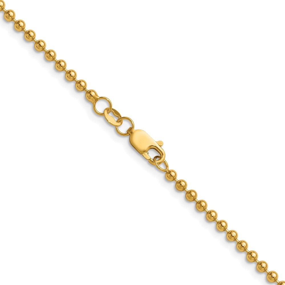 Alternate view of the 1/20 14K Gold Filled 2.5mm Solid Bead Chain Necklace by The Black Bow Jewelry Co.