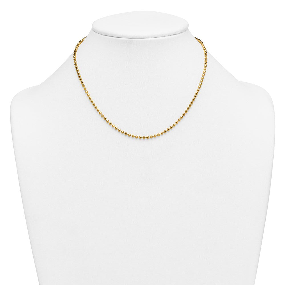 Alternate view of the 1/20 14K Gold Filled 2.5mm Solid Bead Chain Necklace by The Black Bow Jewelry Co.