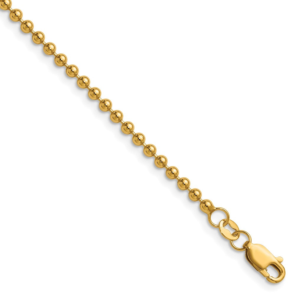1/20 14K Gold Filled 2.5mm Solid Bead Chain Necklace