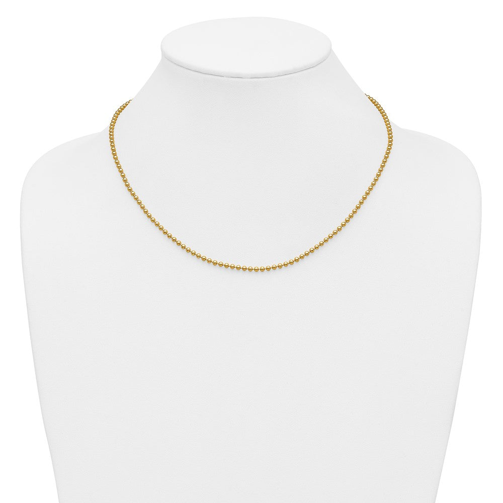 Alternate view of the 1/20 14K Gold Filled 2.5mm Solid Bead Chain Necklace, 18 Inch by The Black Bow Jewelry Co.